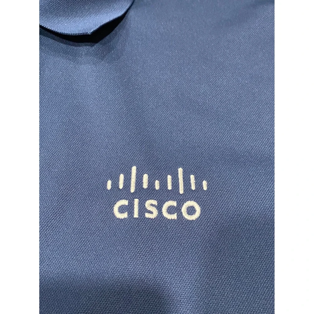 Nike Polo Shirt Mens XL Navy Blue Excellent Cisco Cloud Security Tech Corporate